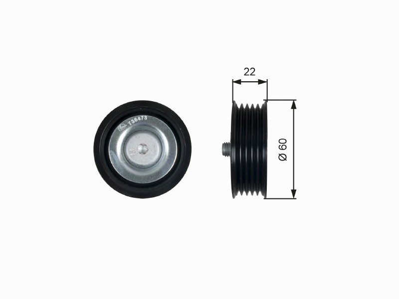 Idler/guide pulley, V-ribbed belt