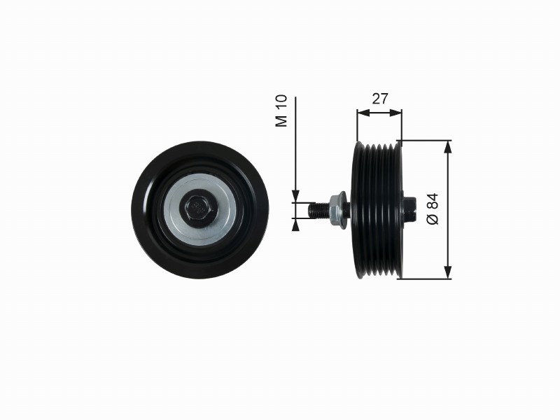 Idler/guide pulley, V-ribbed belt