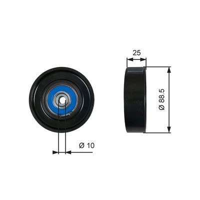 Idler/guide pulley, V-ribbed belt