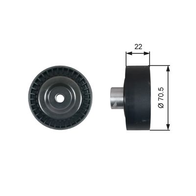 Idler/guide pulley, V-ribbed belt
