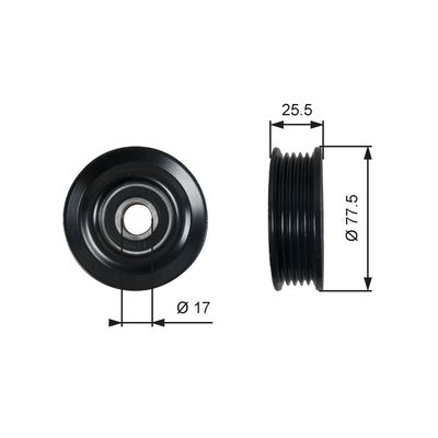 Idler/guide pulley, V-ribbed belt