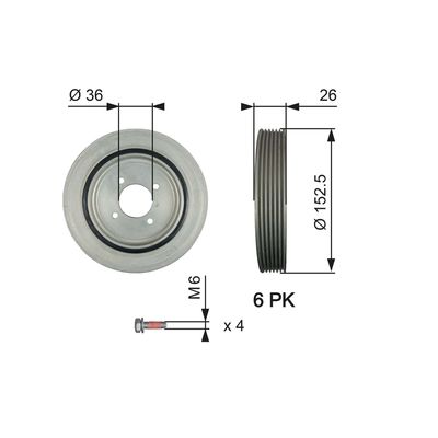 Belt pulley, crankshaft