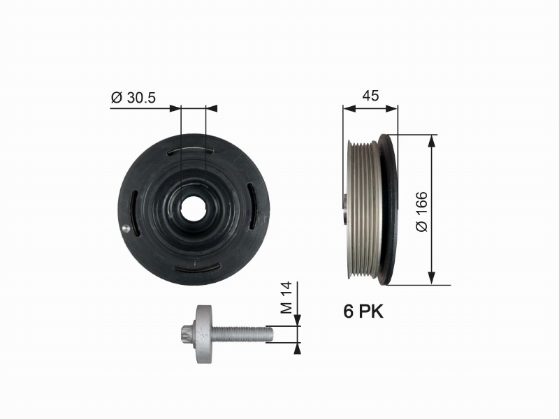 Belt pulley, crankshaft