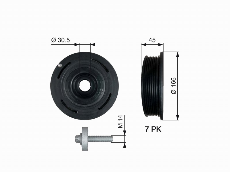 Belt pulley, crankshaft