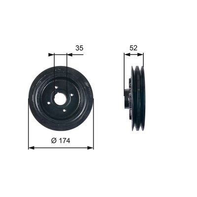 PULEGGIATVD1124 da tors vibr. damper Mitsubishi