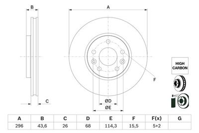 Disco freno ant.vent.296,0mm IV