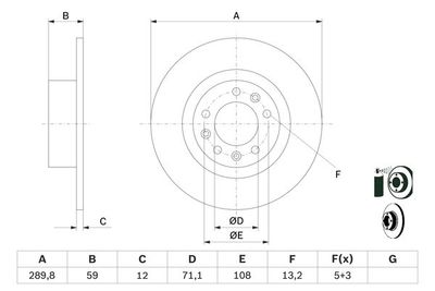 Disco freno, 289,8x12 mm, pieno, rivestito