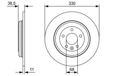 Disco freno, 330x11 mm, pieno, oleato