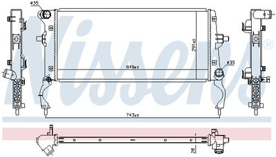 NISSENS 606261 / Radiatore, Raffreddamento motore