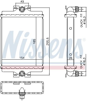 NISSENS 606296 / Radiatore, Raffreddamento motore