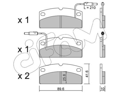 CIFAM 822-1231-0 / Kit pastiglie freno, Freno a disco