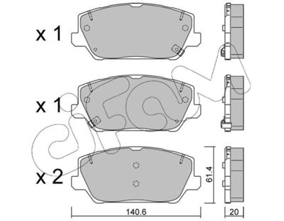 CIFAM 822-1241-0 / Kit pastiglie freno, Freno a disco
