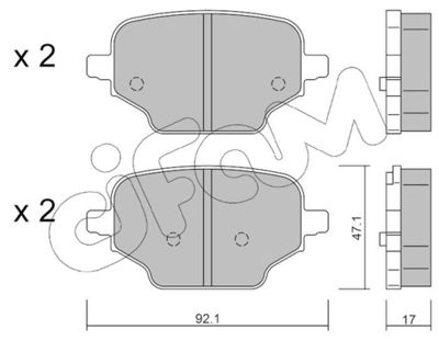 CIFAM 822-1245-0 / Kit pastiglie freno, Freno a disco