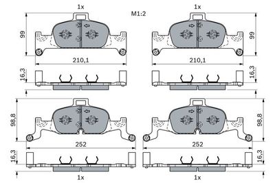 Pattini freno ant.WVA22402 Audi A4/Audi A5 TDI 2019>