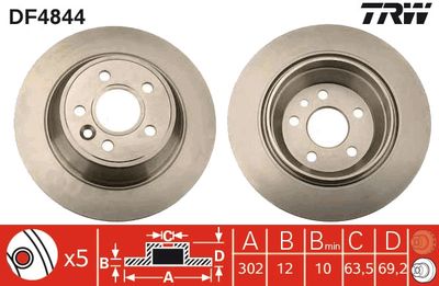 Disco freno, 302x12 mm, pieno