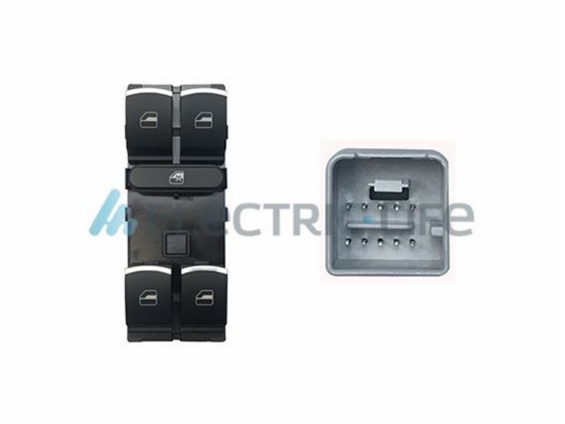 Blocco 4 interruttori porta anteriore sx alzacristalli posteriori elettrici bordi cromati 10 pin