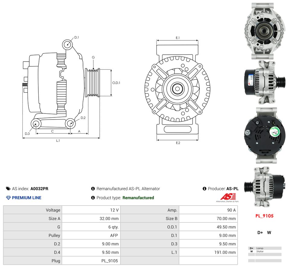 Remanufactured alternator