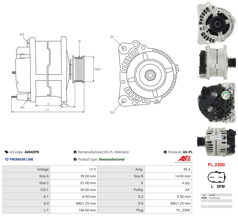 Remanufactured alternator