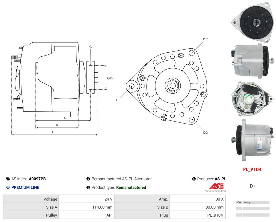 Remanufactured alternator