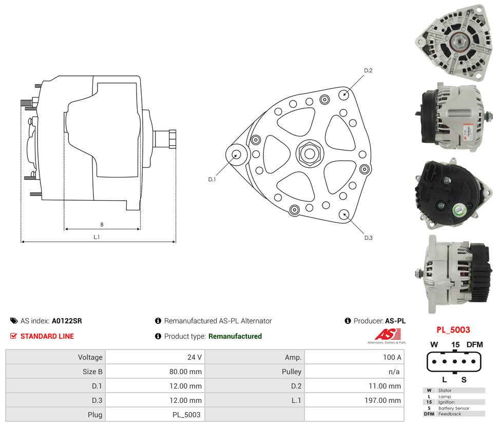Remanufactured alternator