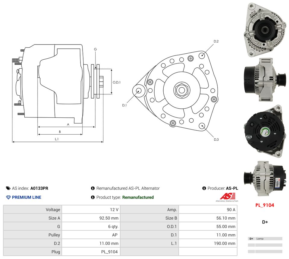 Remanufactured alternator