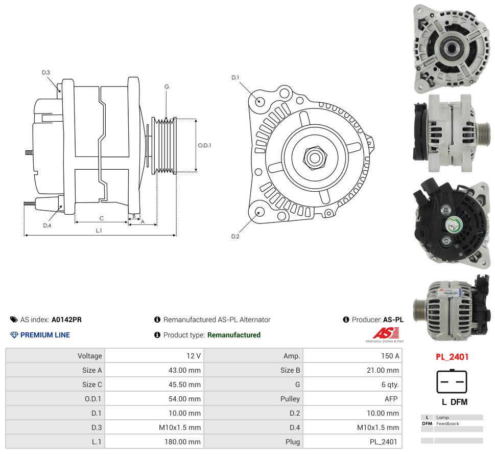 Remanufactured alternator