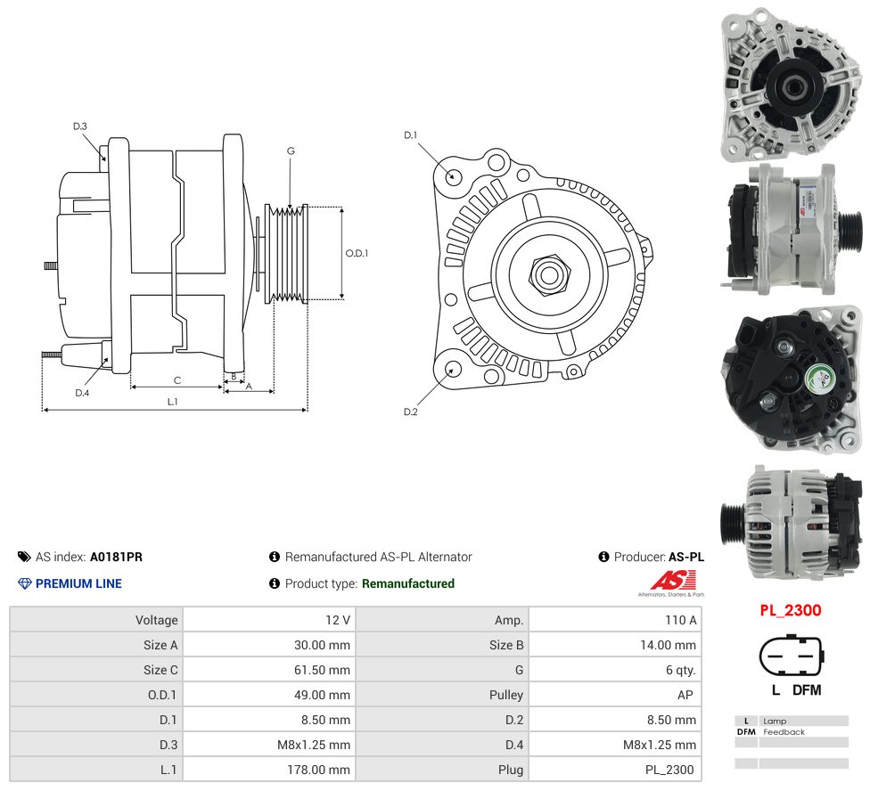 Remanufactured alternator
