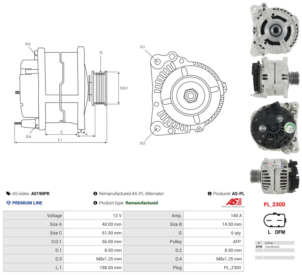 Remanufactured alternator