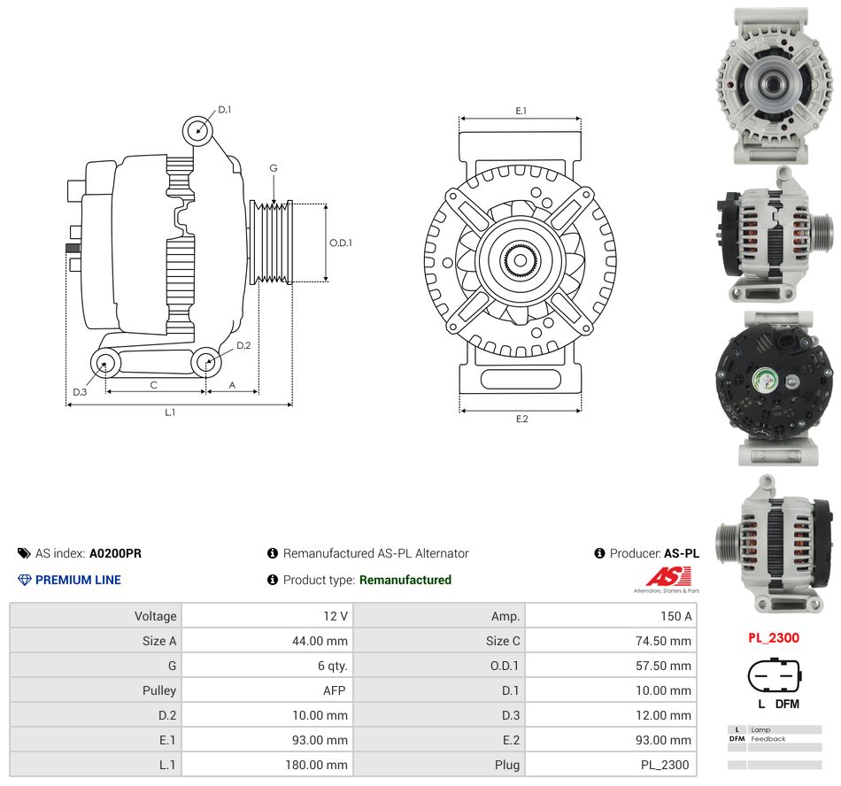 Remanufactured alternator