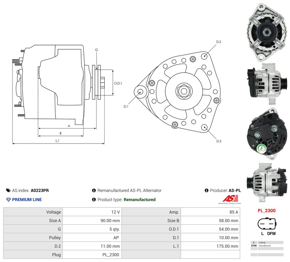 Remanufactured alternator