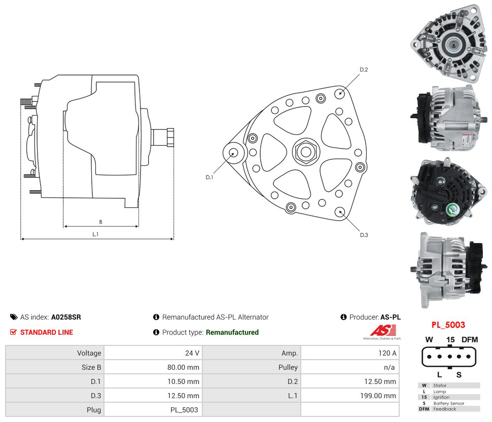 Remanufactured alternator