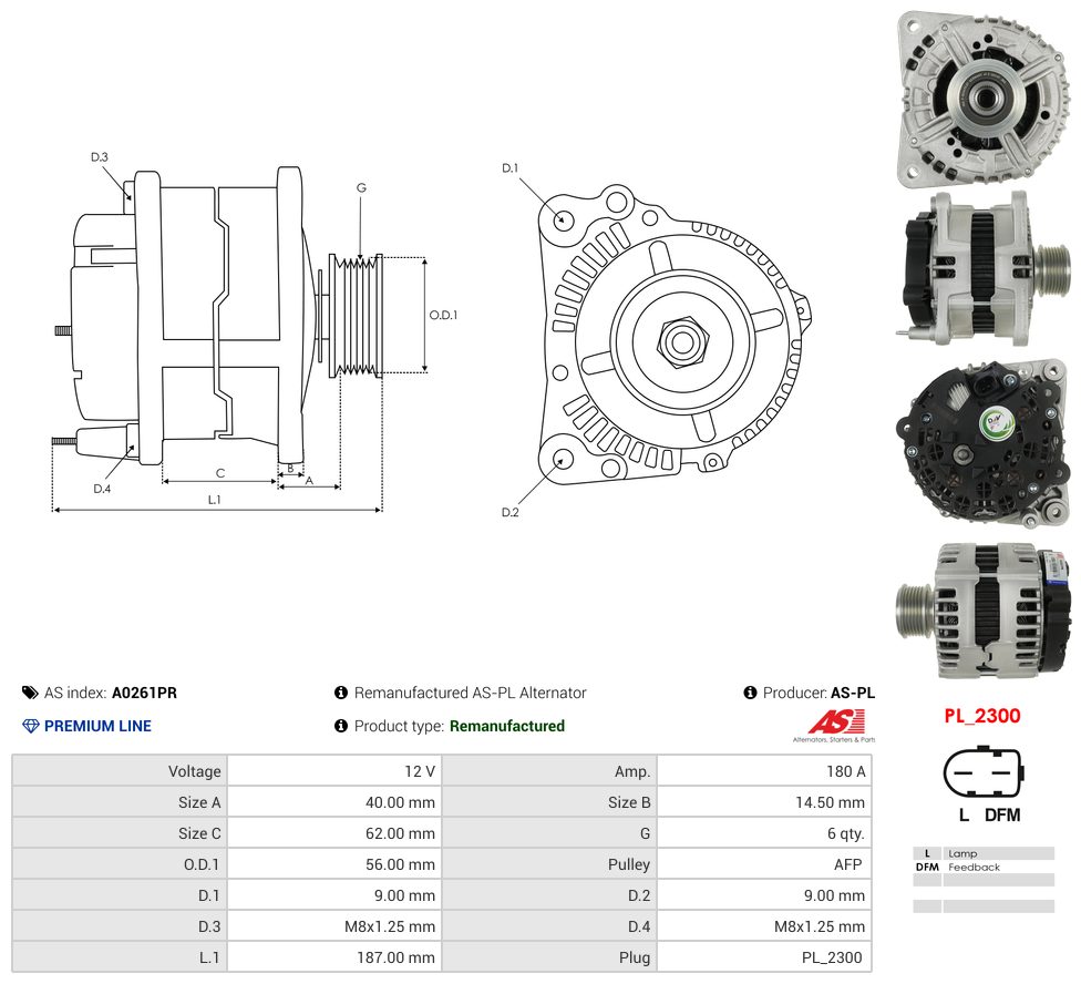 Remanufactured alternator