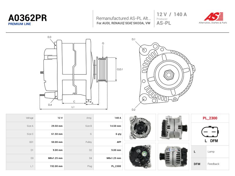 Remanufactured alternator