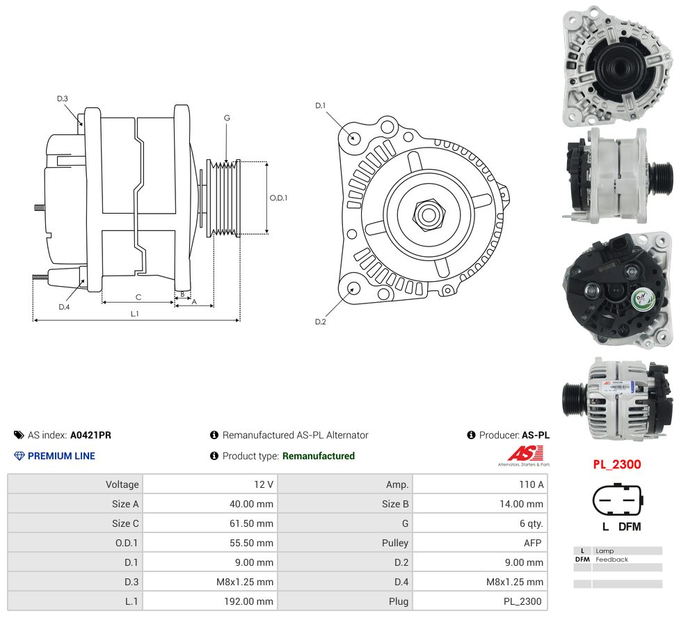 Remanufactured alternator