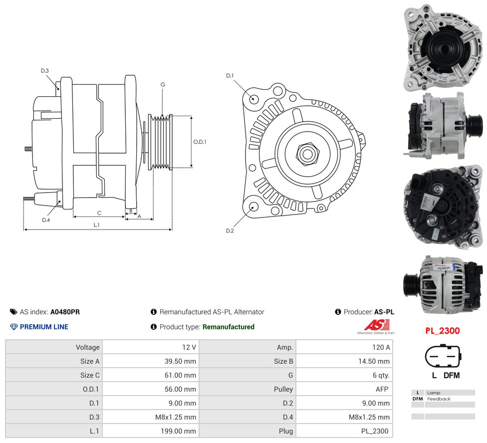 Remanufactured alternator