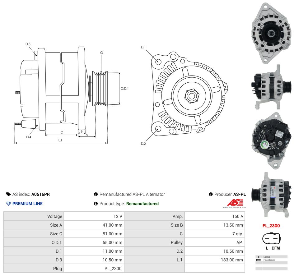 Remanufactured alternator