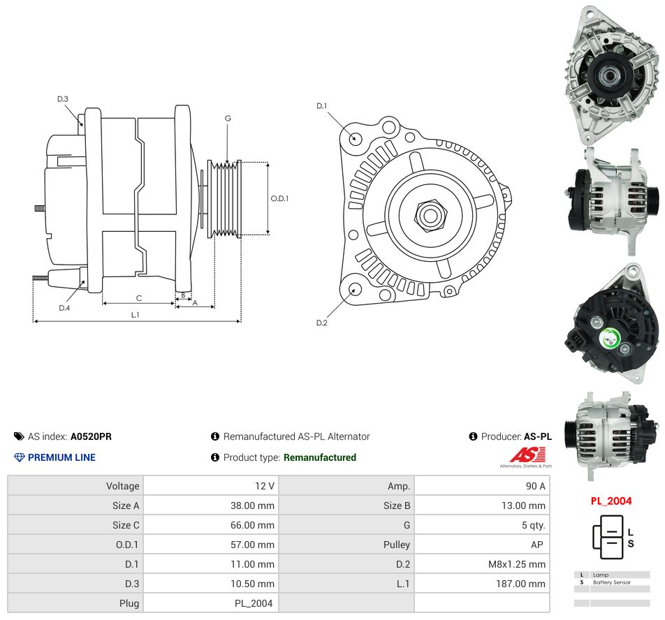 Remanufactured alternator