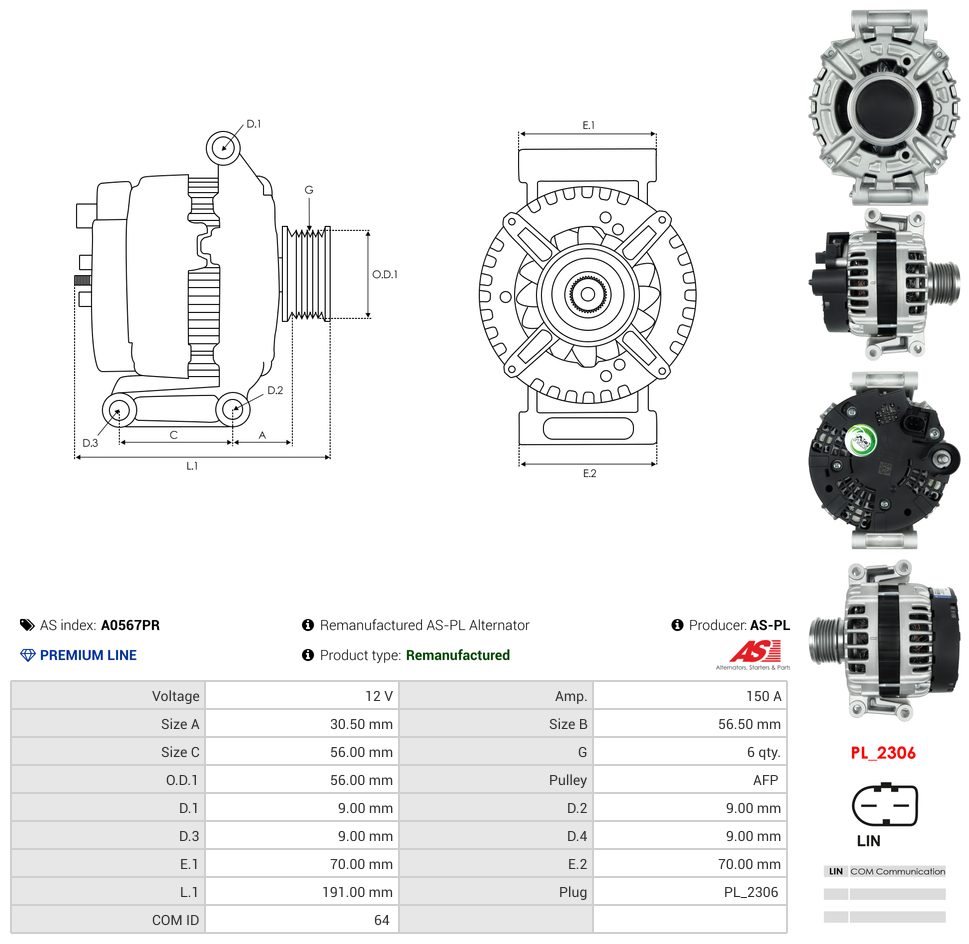 Remanufactured alternator
