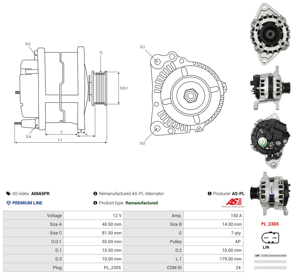 Remanufactured alternator