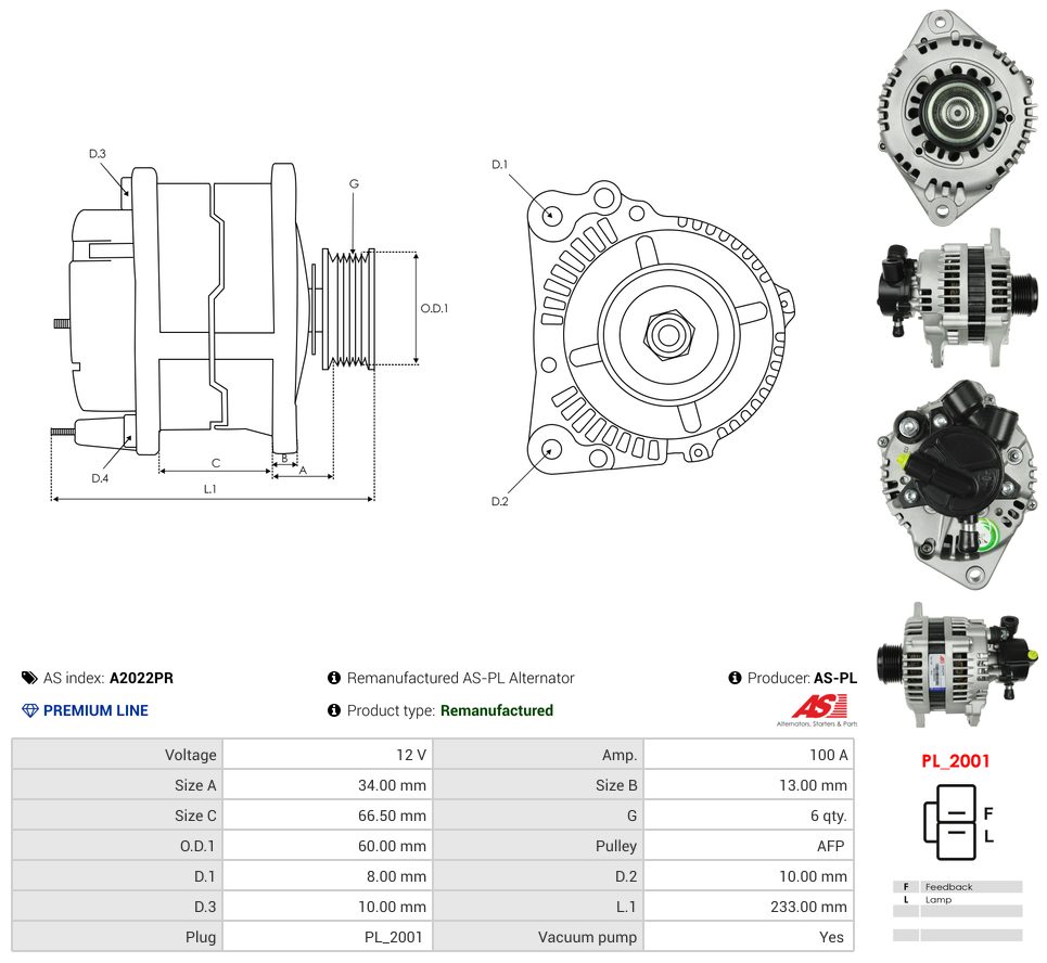 Remanufactured alternator