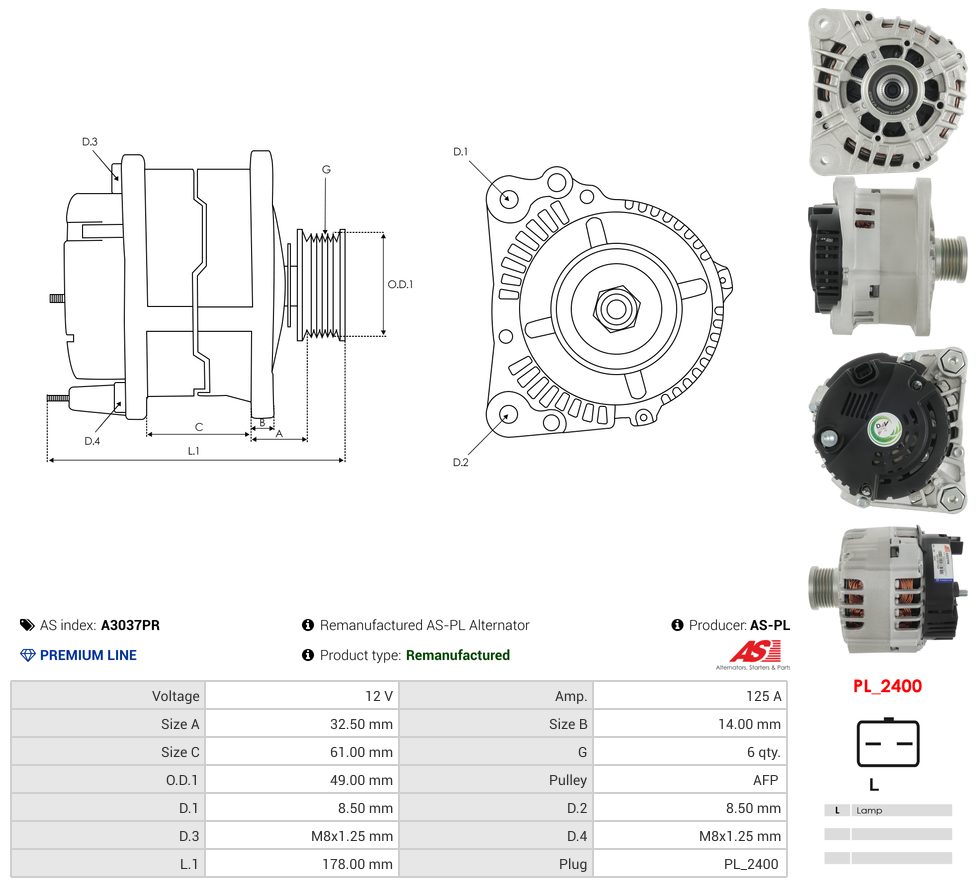 Remanufactured alternator
