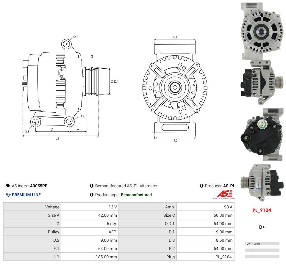 Remanufactured alternator