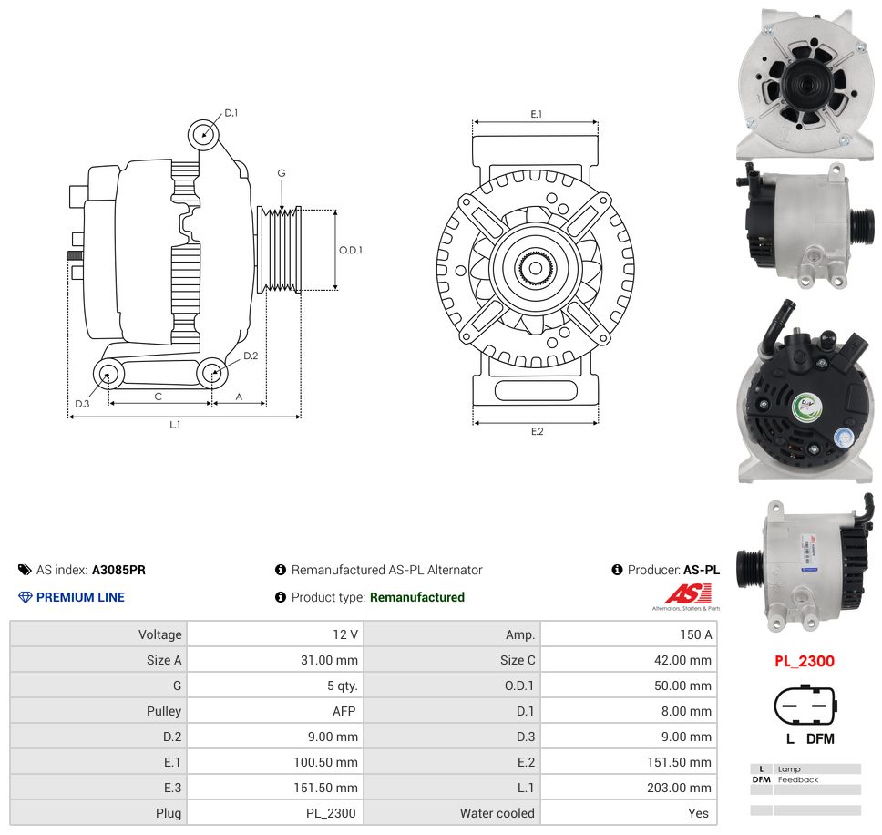 Remanufactured alternator