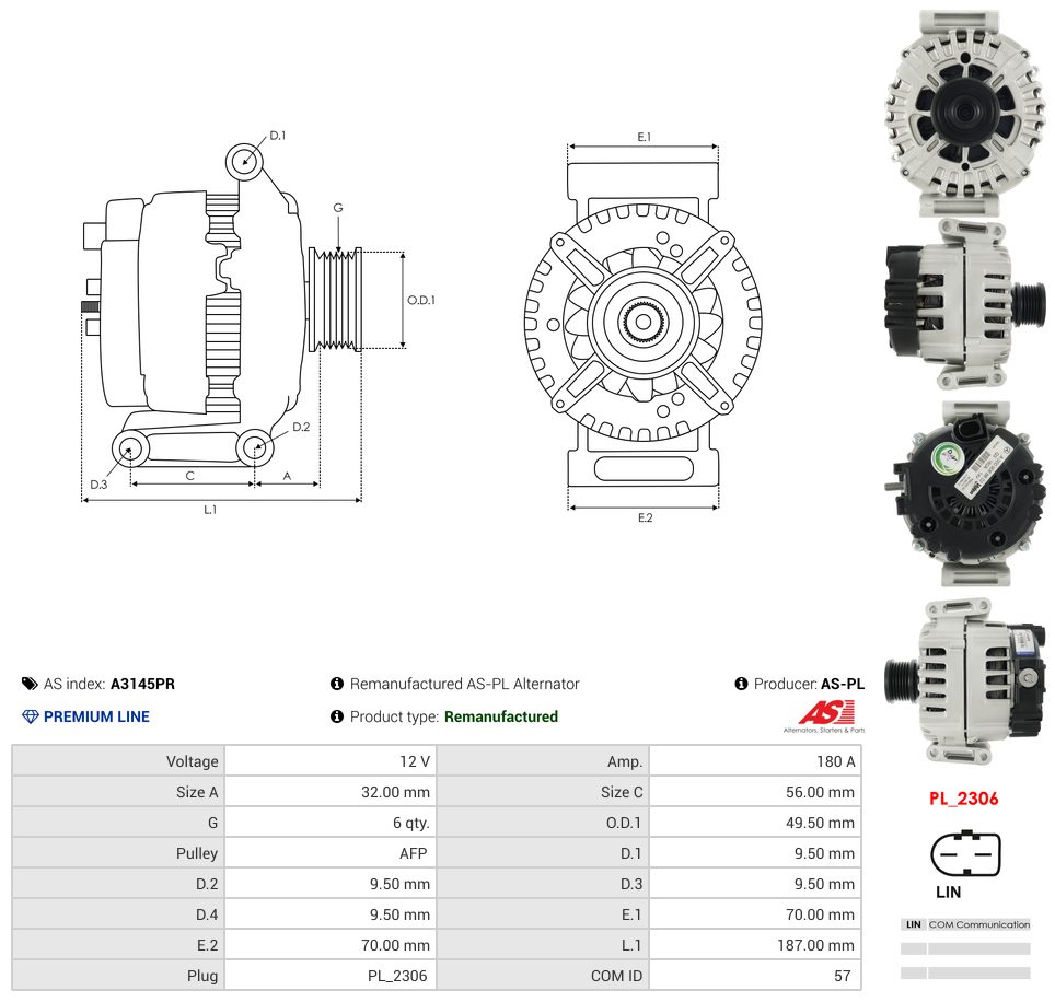 Remanufactured alternator