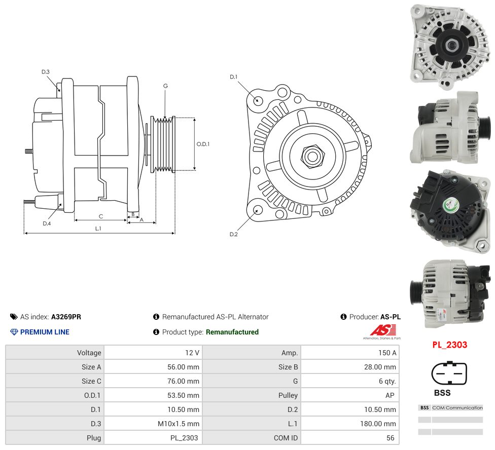 Remanufactured alternator
