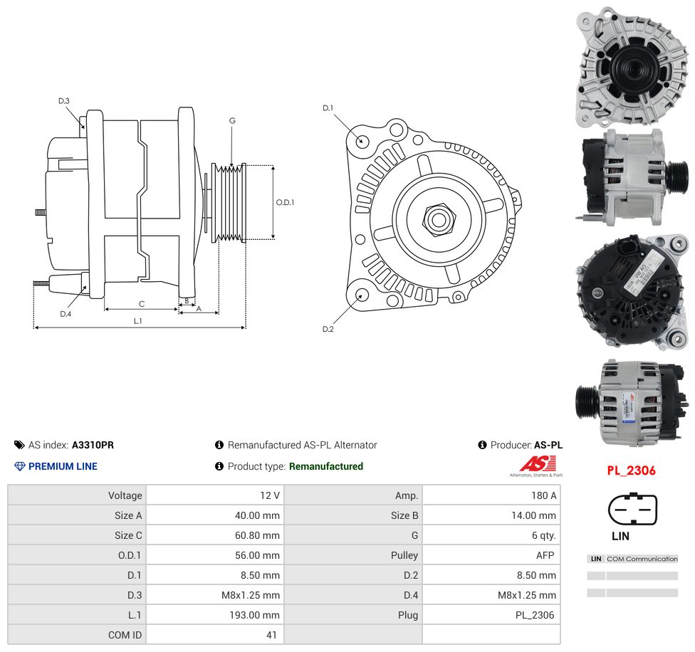 Remanufactured alternator