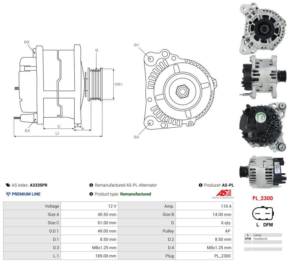 Remanufactured alternator