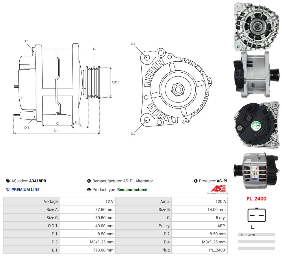 Remanufactured alternator
