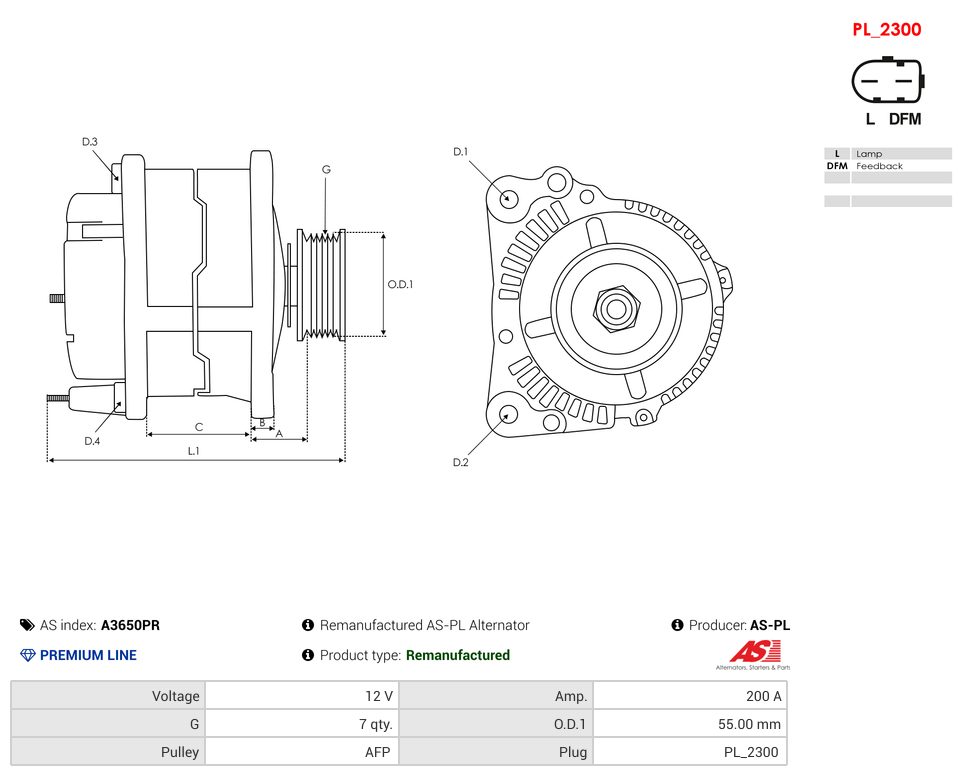 Remanufactured alternator