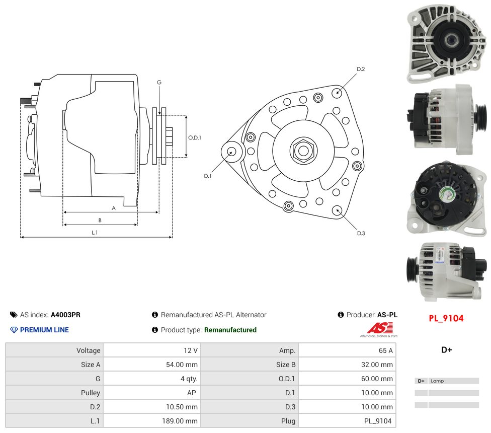 Remanufactured alternator